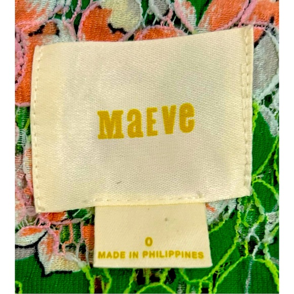 Anthropologie Maeve Verbena Floral Multicolor Lace Fit & Flare Dress Size 0 - Picture 15 of 15